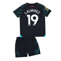 Dječji Nogometni Dres Manchester City Julian Alvarez #19 Rezervni 2023-24 Kratak Rukav (+ Kratke hlače)